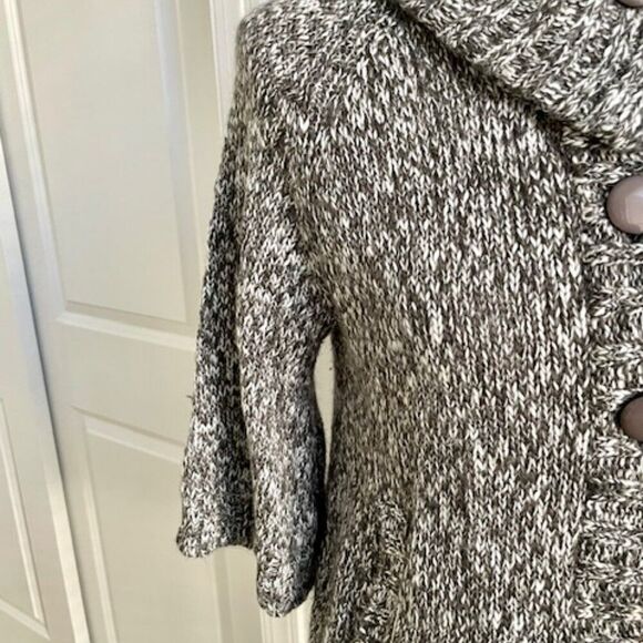 Philosophy By Republic Gray Turtle Neck 3/4 Sleeve Sweater Cardigan Size P/P - Picture 5 of 7